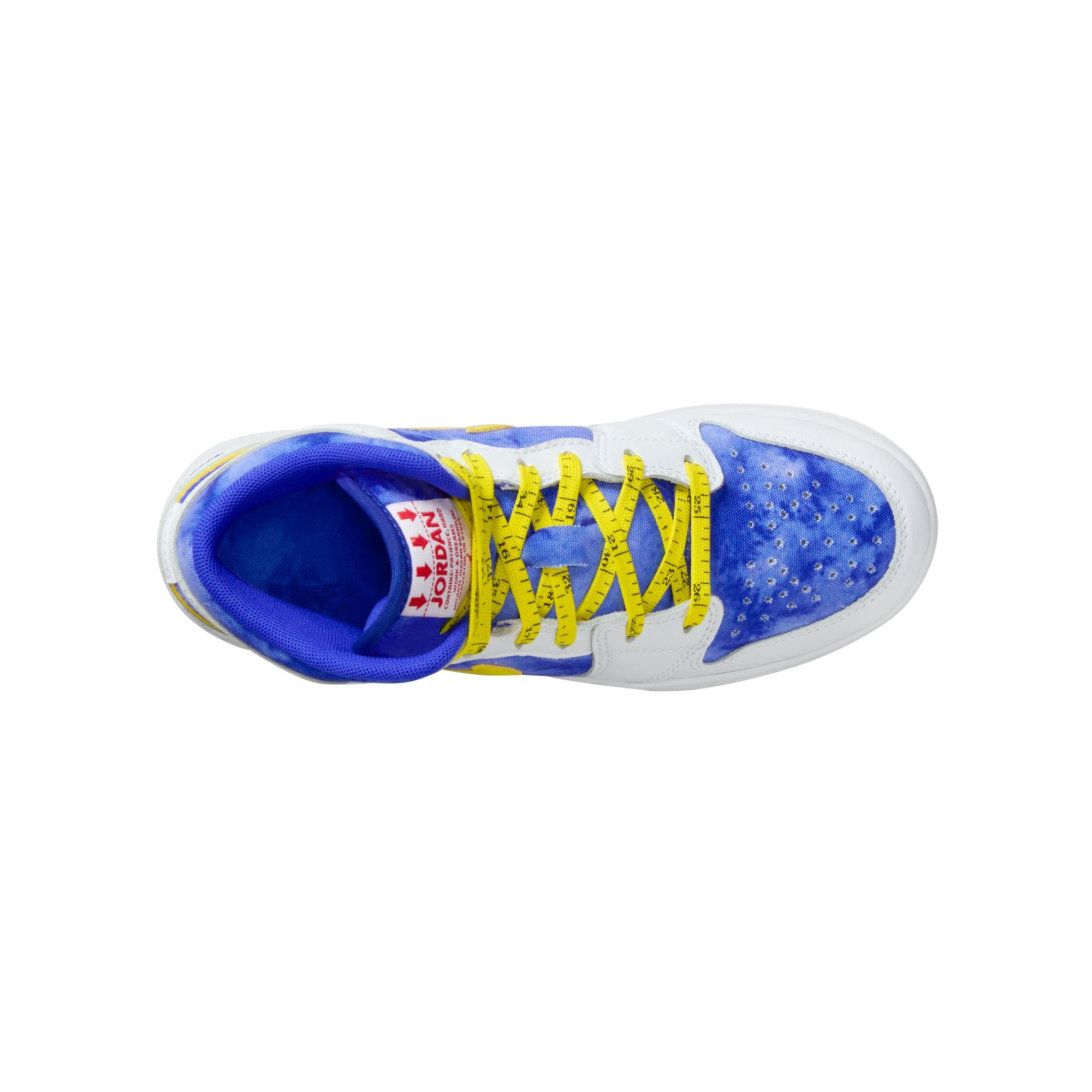 KIDS AIR JORDAN 1 MID SNEAKER SCHOOL GS (WHITE/RACER BLUE/OPTI YELLOW/ROYAL TINT)