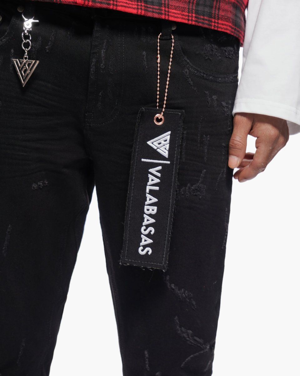 MENS VALABASAS OUTLAWED STACKED JEAN (JET BLACK)