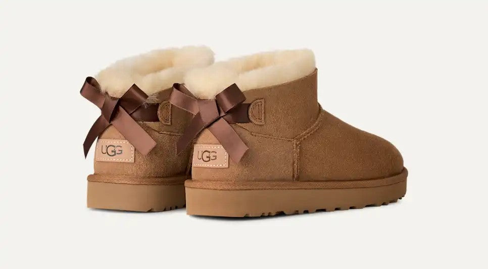 WOMENS UGG ULTRA MINI BAILEY BOW (CHESTNUT)