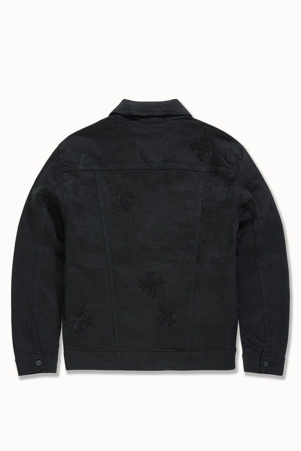 MENS JORDAN CRAIG LIMELIGHT DENIM TRUCKER JACKET (JET BLACK)