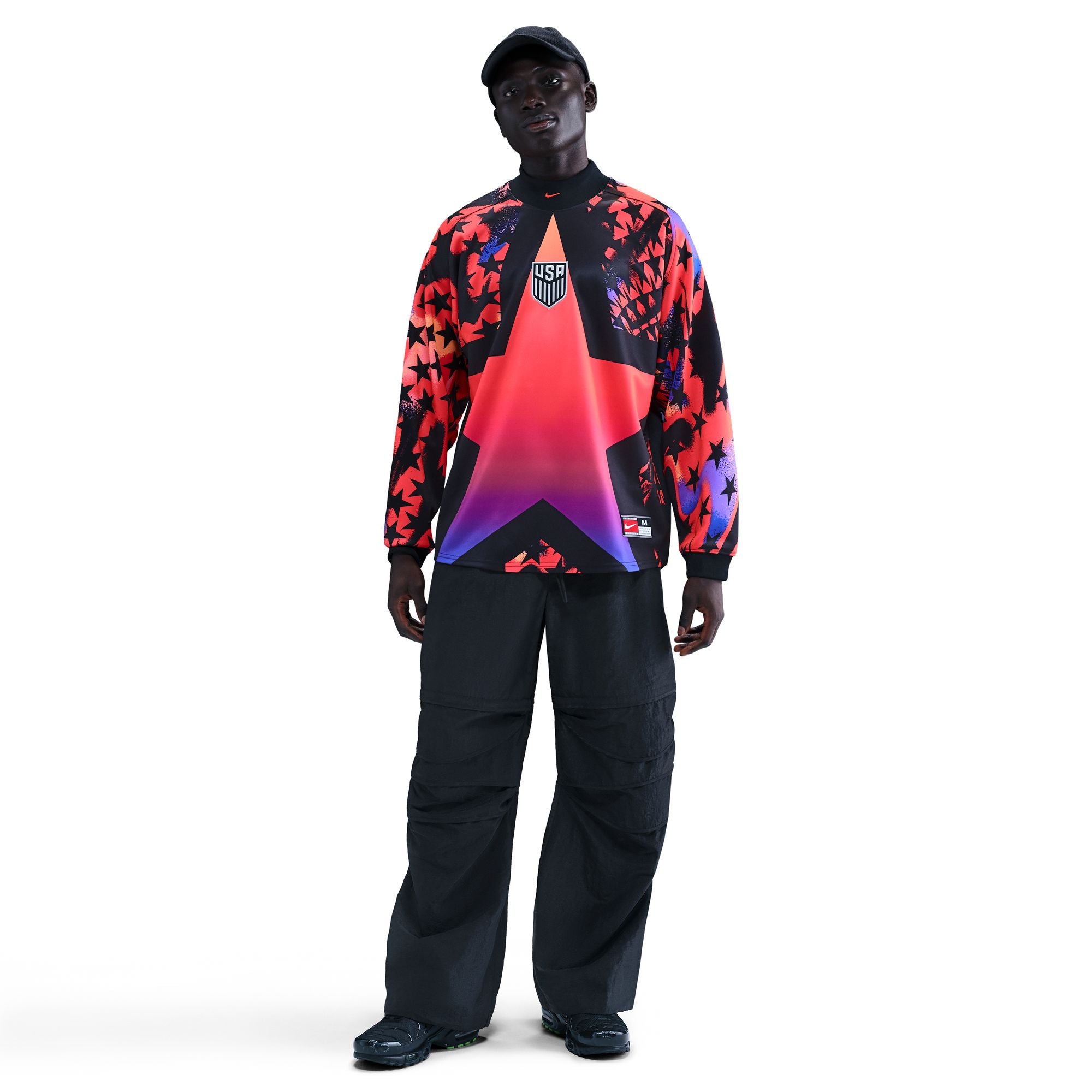 MENS NIKE USA AU GOALKEEPER SHIRT (BLACK/BRIGHT CRIMSON)