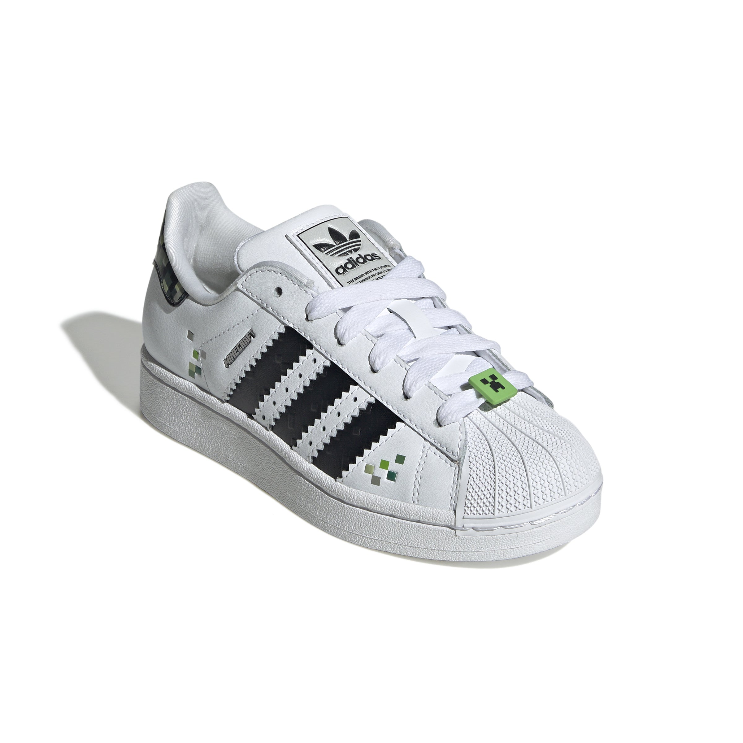 KIDS MINECRAFT X ADIDAS SUPERSTAR CREEPER J (WHITE/BLACK)