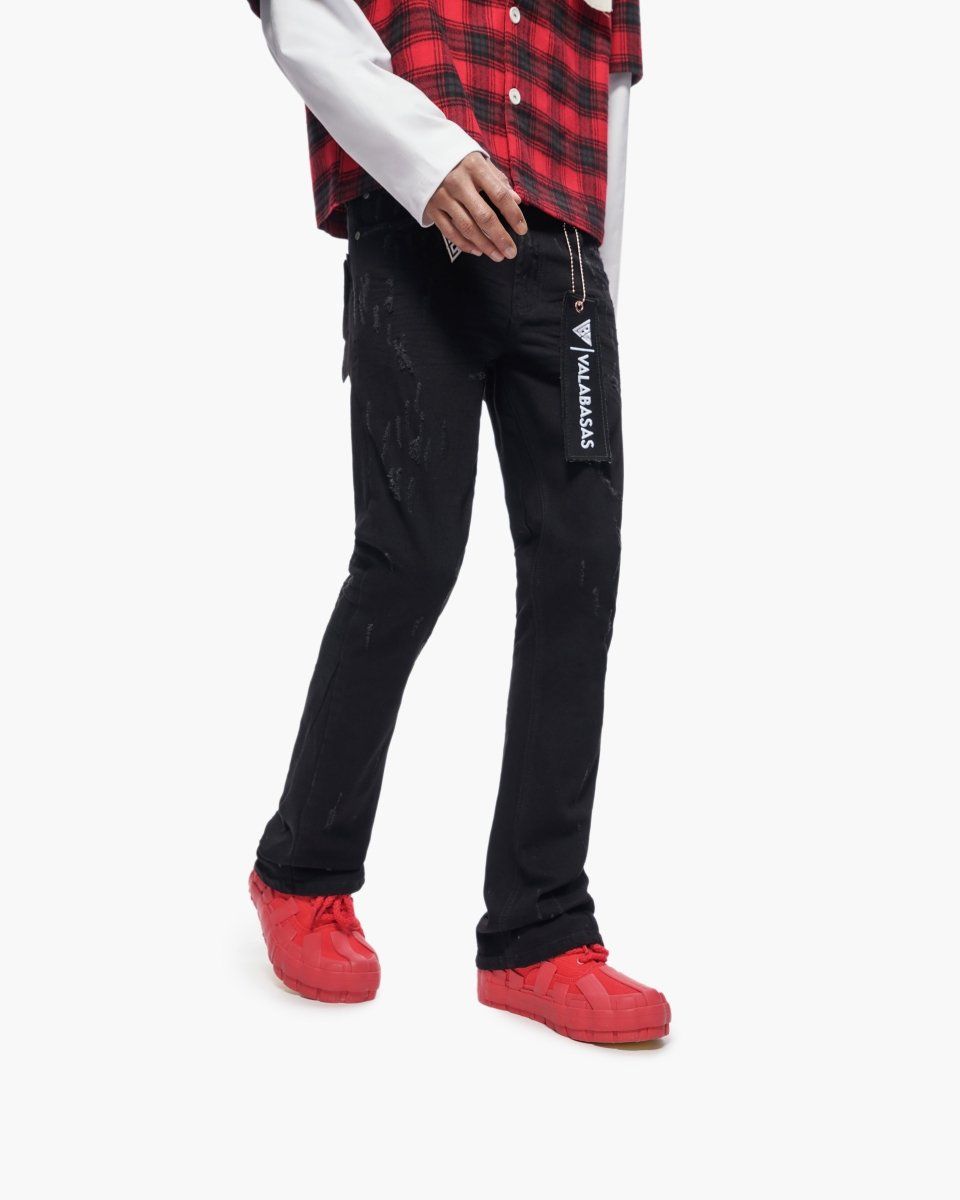 MENS VALABASAS OUTLAWED STACKED JEAN (JET BLACK)