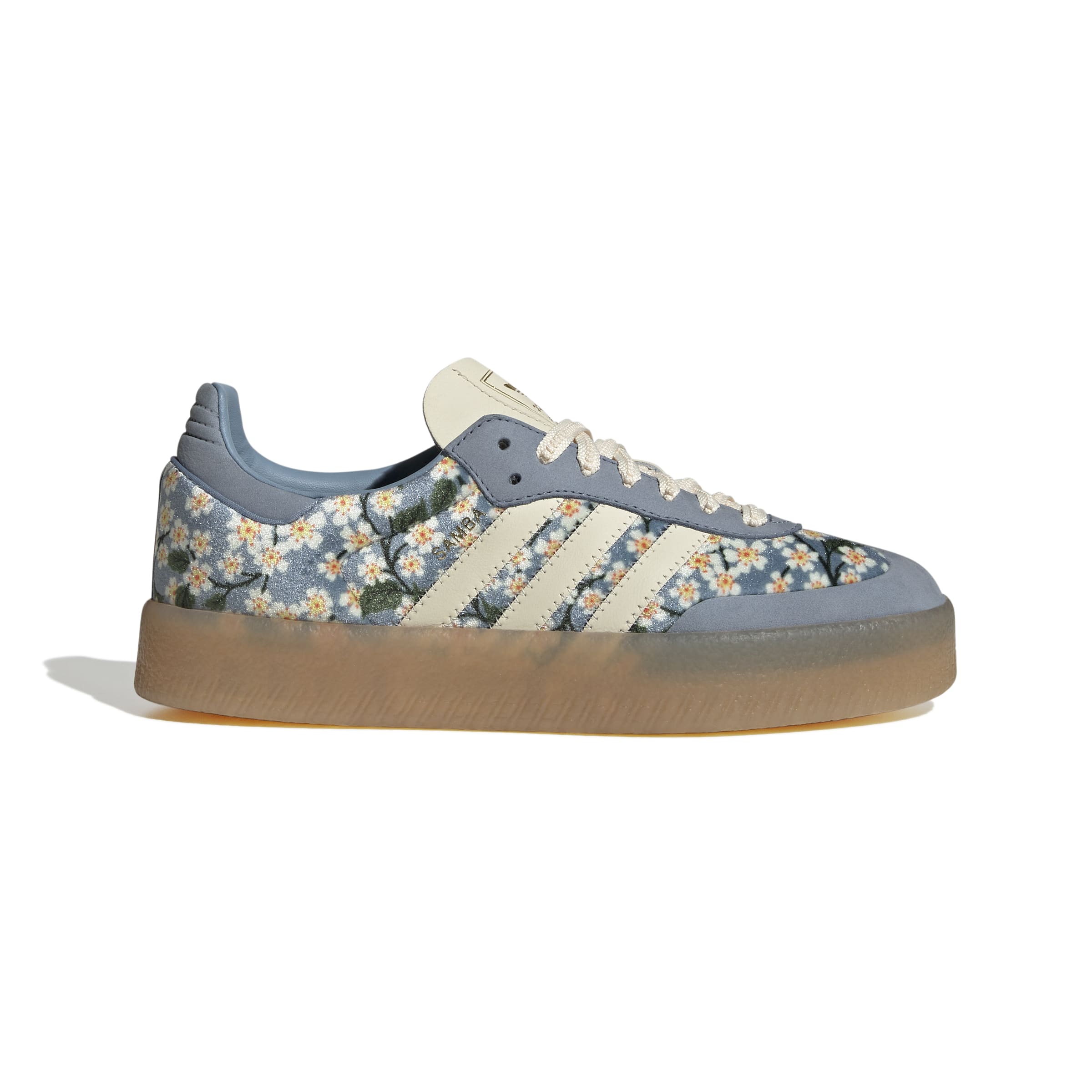 WOMENS ADIDAS SAMBAE X LIBERTY LONDON (BLUE / CREAM WHITE / GOLD METALLIC)