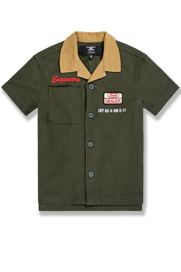 KIDS JORDAN CRAIG THE RE-UP MECHANIC SHIRT (DARK GREEN)
