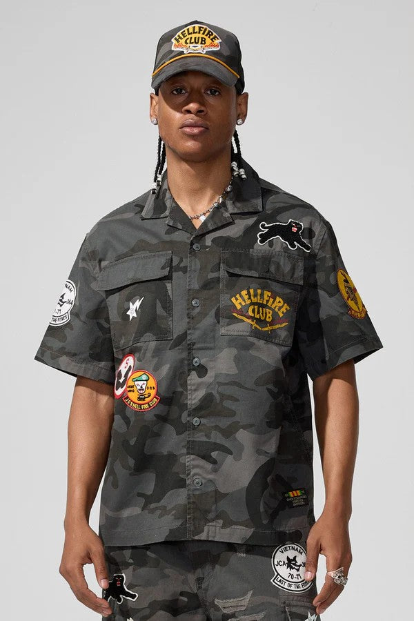 MENS JORDAN CRAIG WAR ANGEL WORK SHIRT (BLACK CAMO)