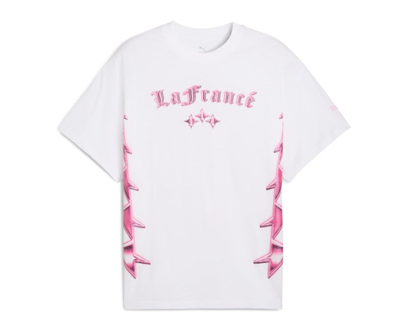 MENS LAFRANCE PINK HEEM OVERSIZED SHIRT (WHITE/PINK)