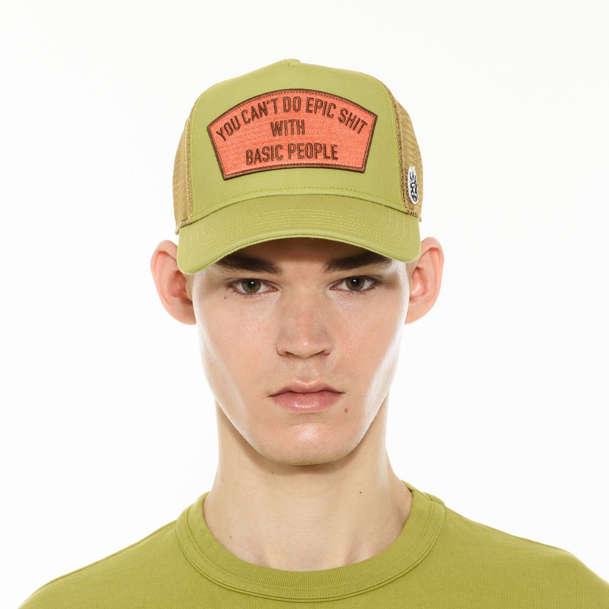 CULT "CANT DO EPIC SHIT" LOGO MESH BACK TRUCKER HAT (GREEN OASIS)