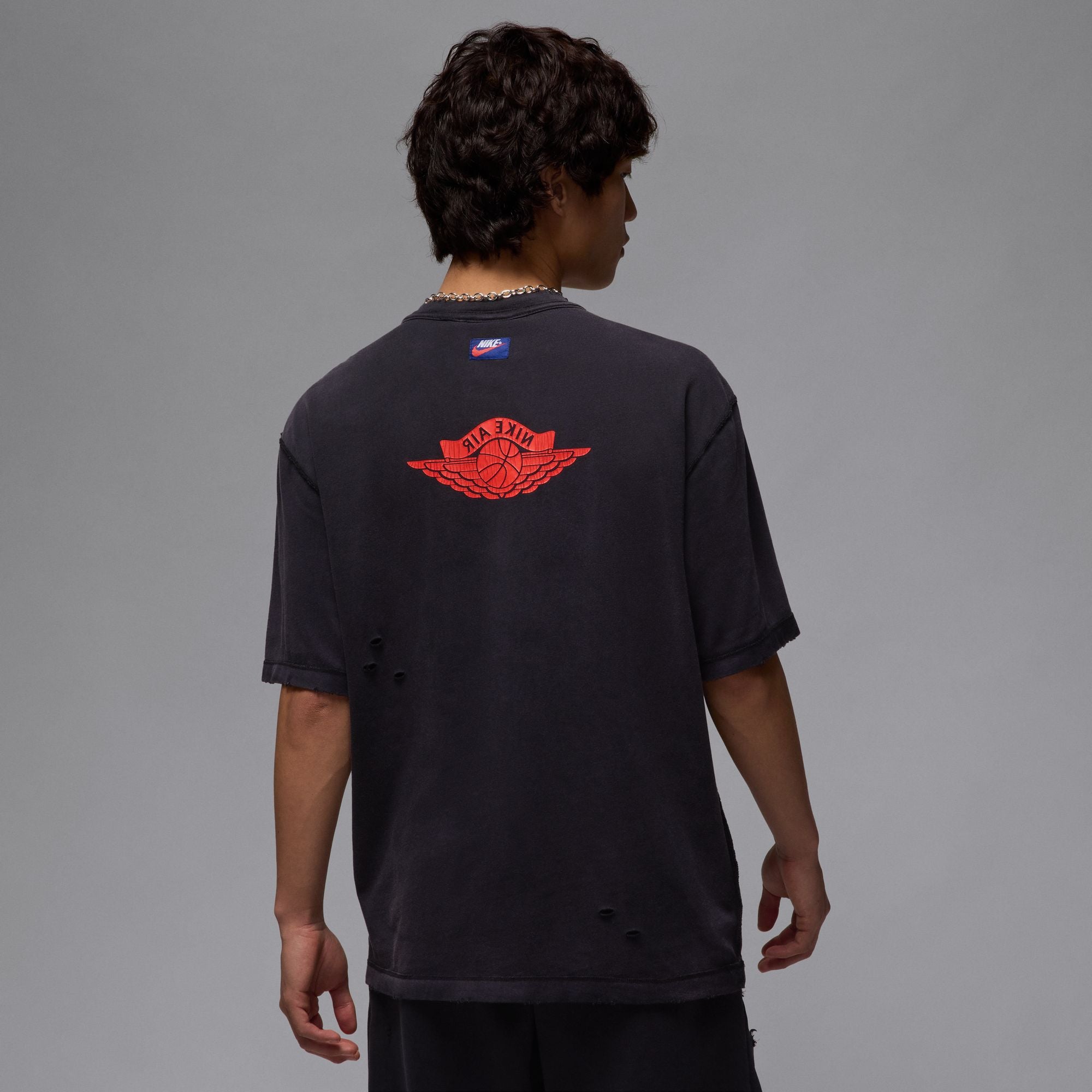 MENS JORDAN RARE AIR WSH 85 SS SHIRT (BLACK/CHILE RED)