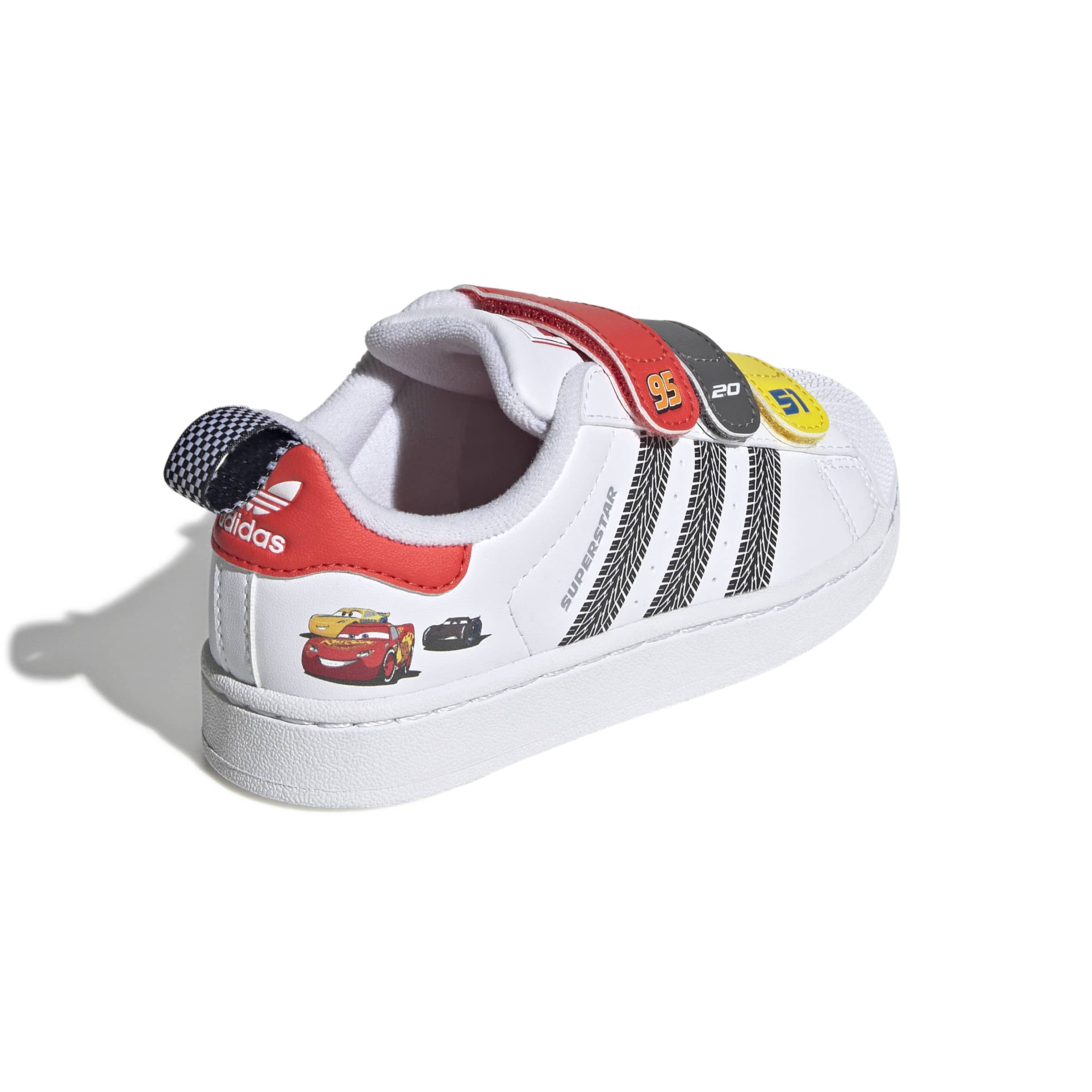 KIDS ADIDAS PIXAR CARS SUPERSTAR II COMFORT CLOSURE C (CLOUD WHITE / BRIGHT RED / SUPPLIER COLOUR)