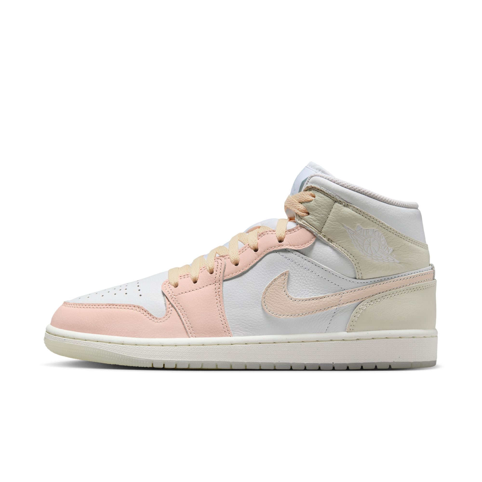 MENS AIR JORDAN 1 MID SE (WHITE/GUAVA ICE/SEA GLASS/GLACIER BLUE)