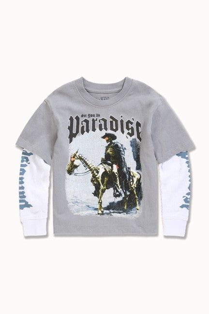 KIDS JORDAN CRAIG NIGHT RIDER WAFFLE THERMAL T-SHIRT (GREY)