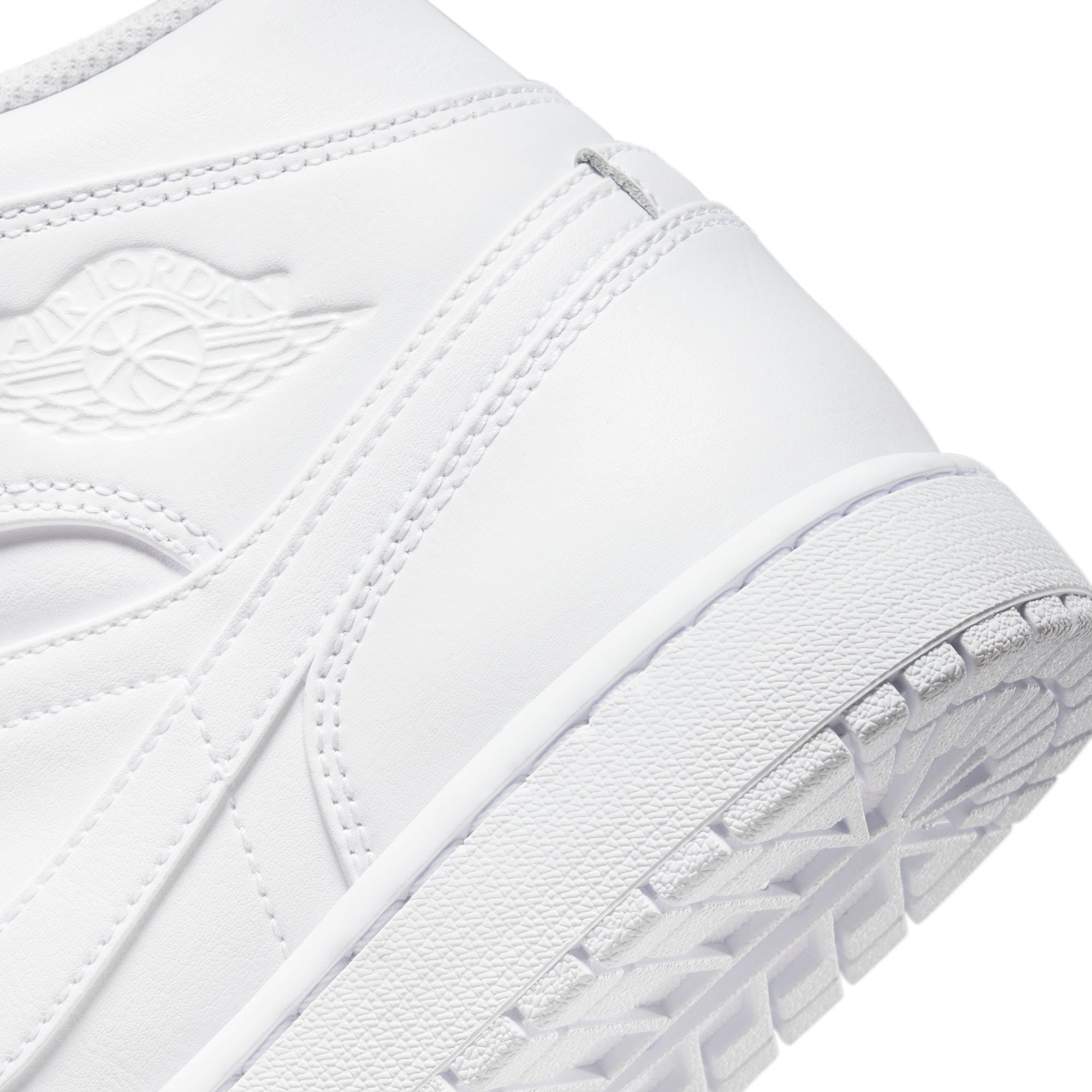 MENS AIR JORDAN 1 MID (TRIPLE WHITE)