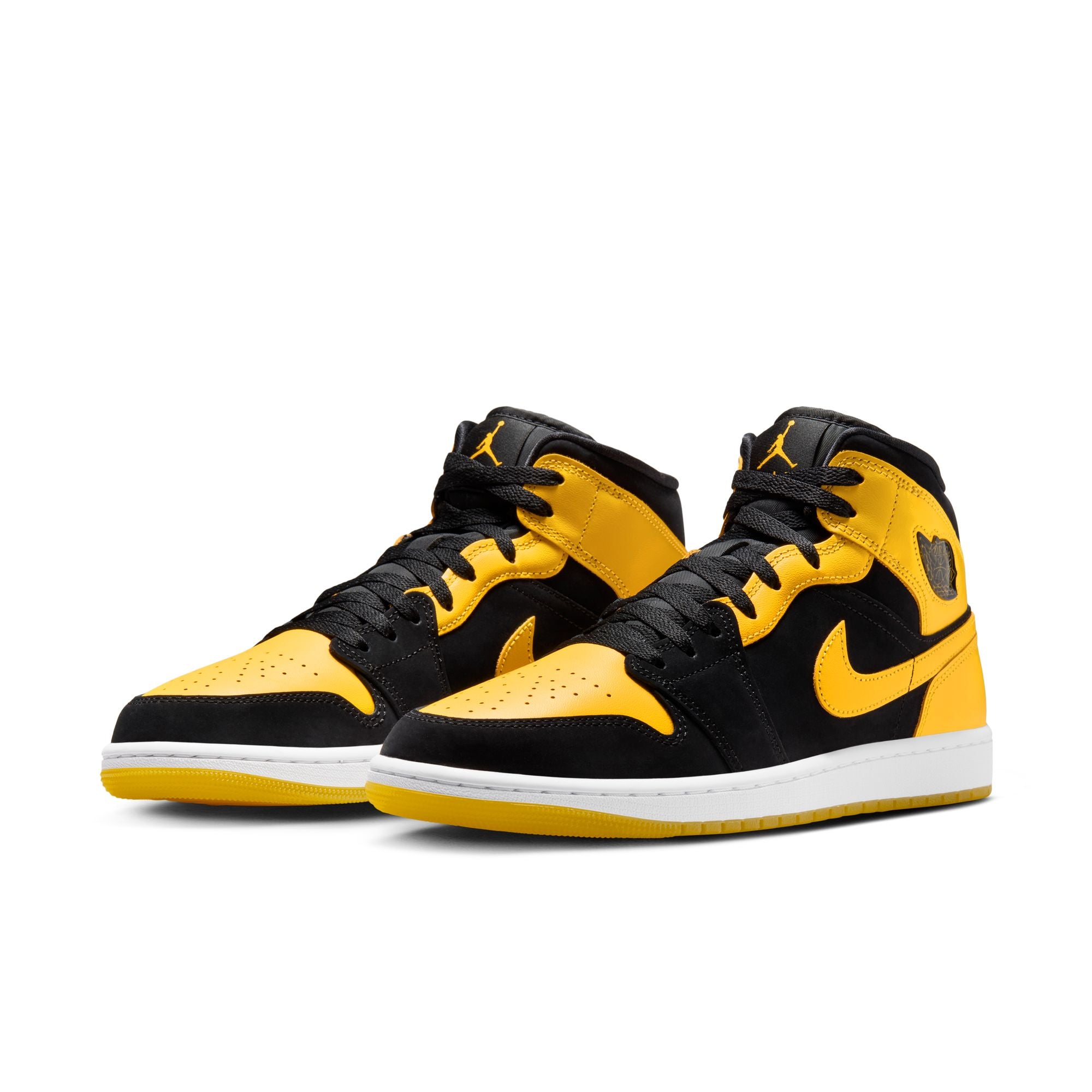 MENS AIR JORDAN 1 MID SE (BLACK/VARSITY MAIZE/WHITE)