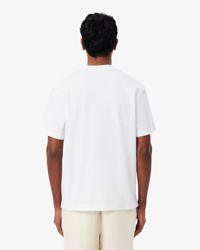 MENS LACOSTE PRINTED COTTON T-SHIRT (WHITE)