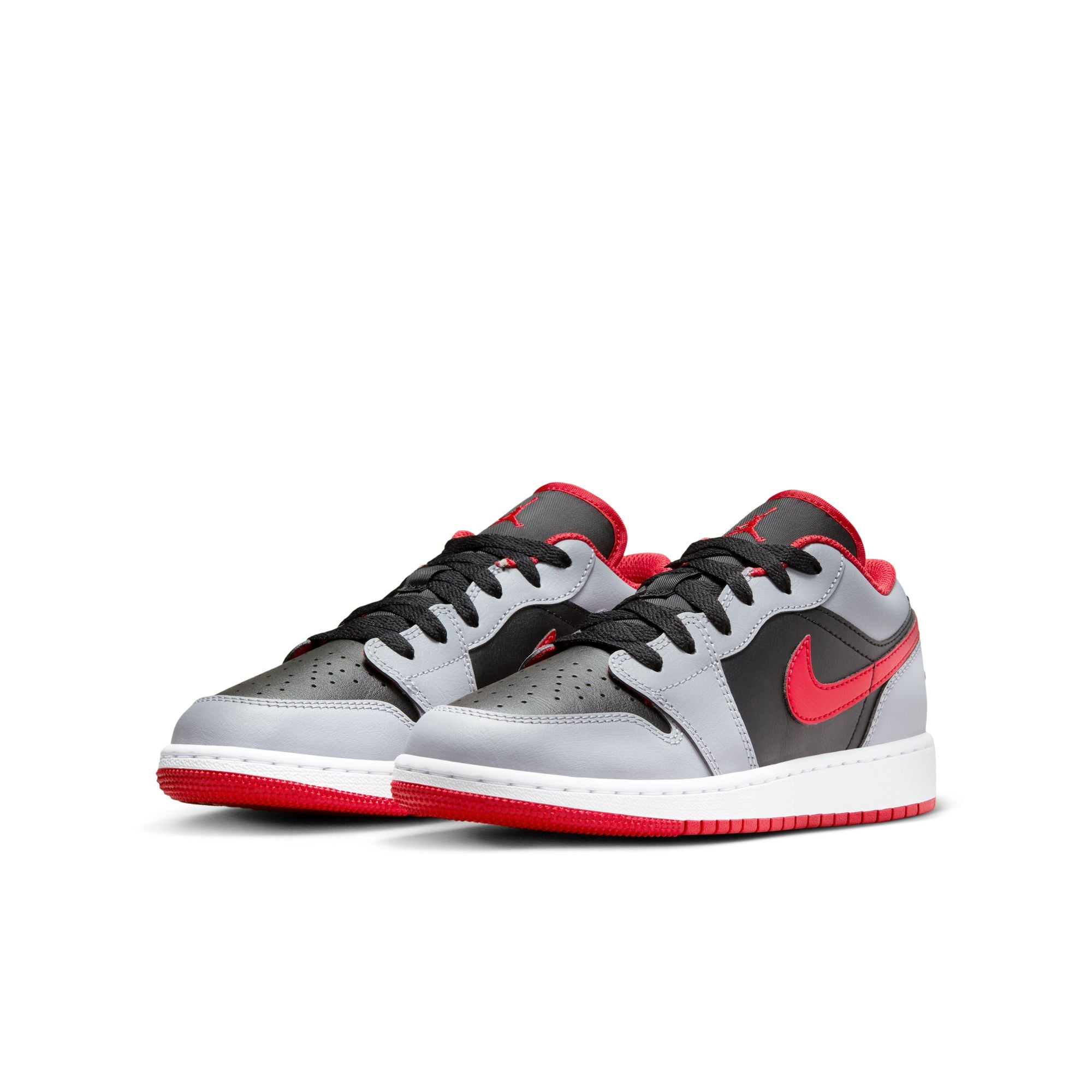 KIDS AIR JORDAN 1 LOW GS (CEMENT GREY/RED/BLACK)