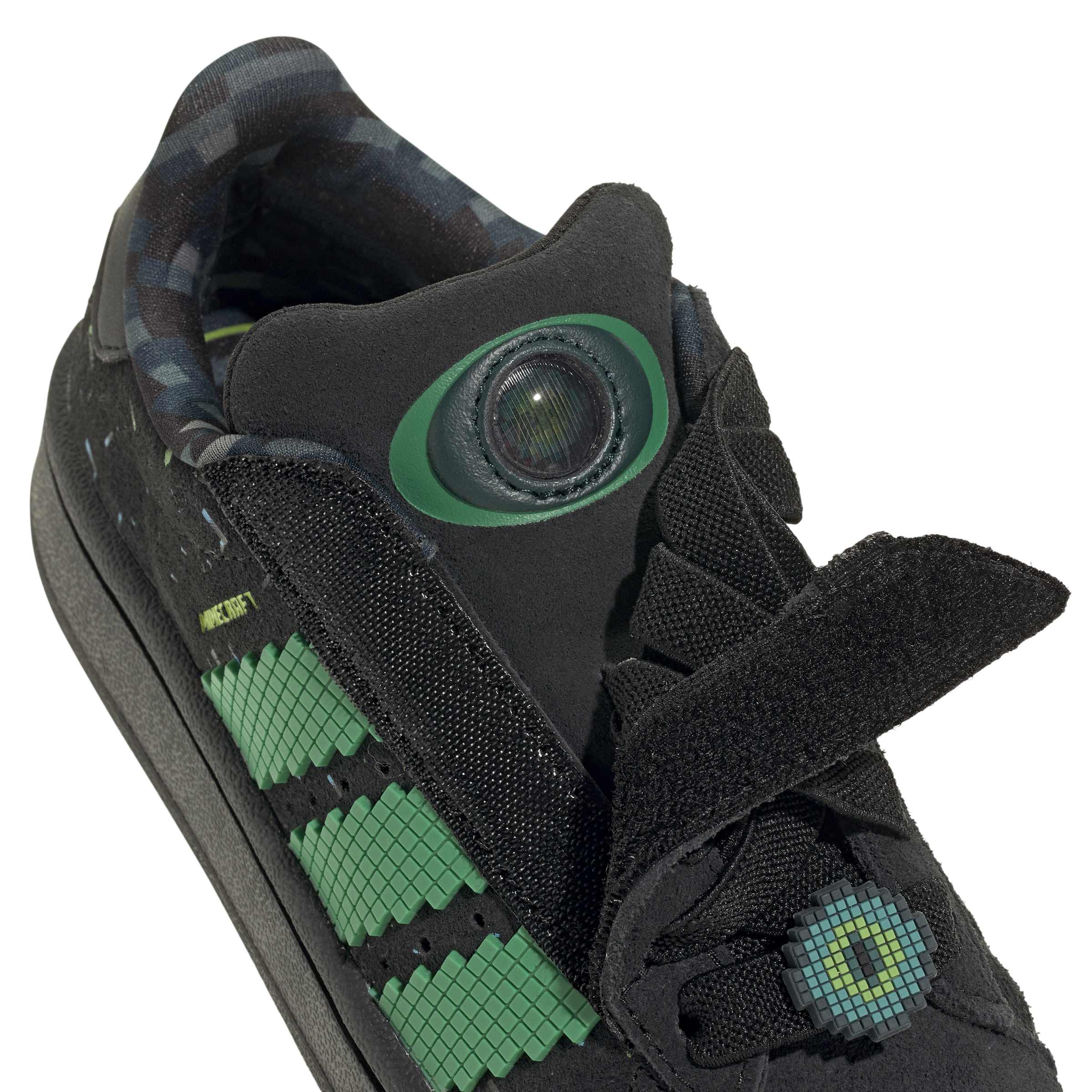 KIDS ADIDAS MINECRAFT CAMPUS 00s CF EL C (CORE BLACK / SEMI COURT GREEN / SEMI SOLAR GREEN)
