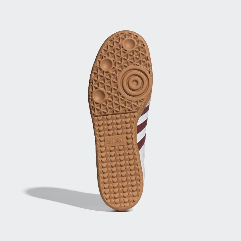 MENS ADIDAS SAMBA OG (CLOUD WHITE/COLLEGIATE BURGUNDY/GUM)