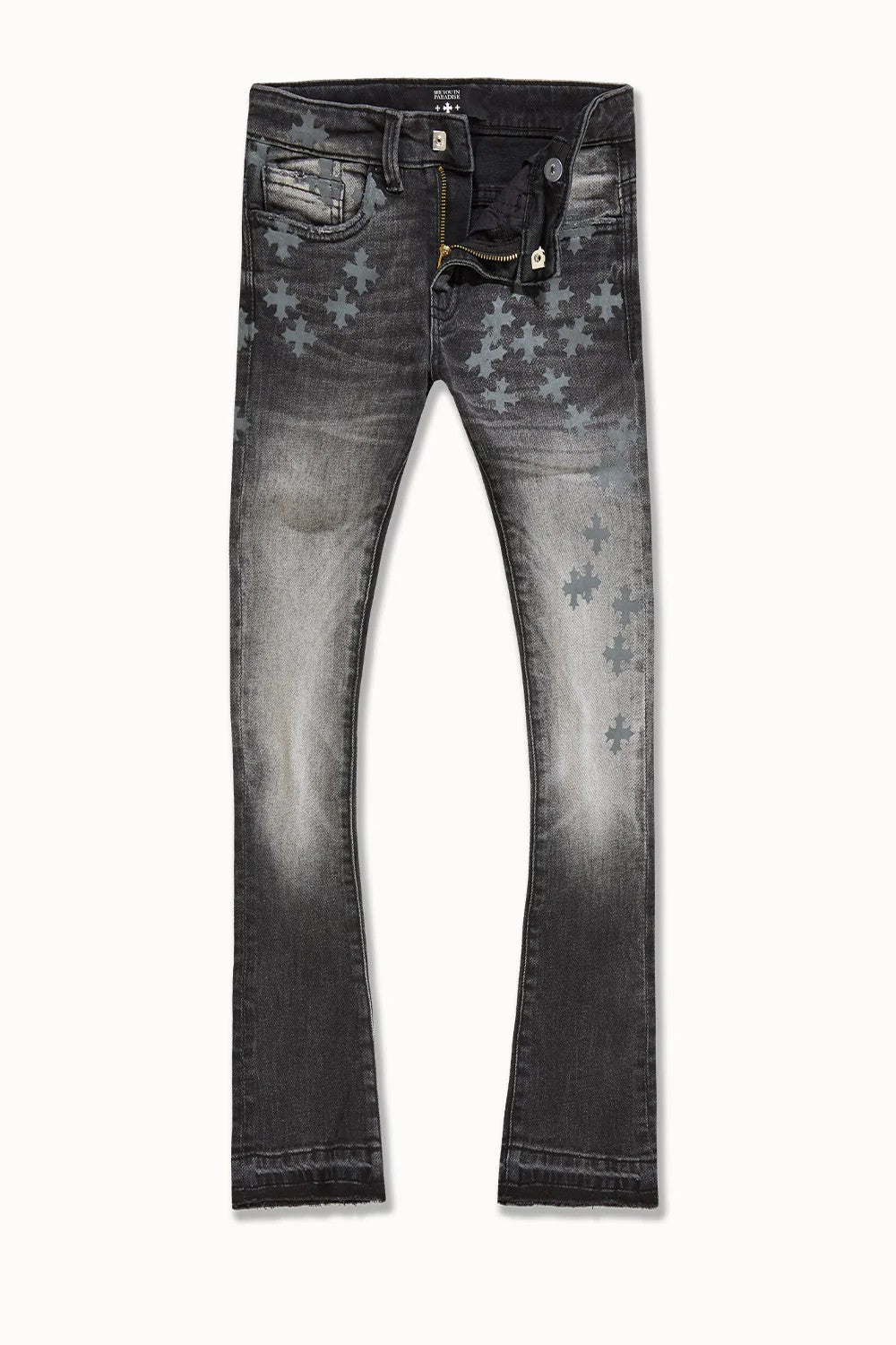 KIDS JORDAN CRAIG SUPER SKINNY STACKED FORBIDDEN FRUIT DENIM (BLACK SHADOW)