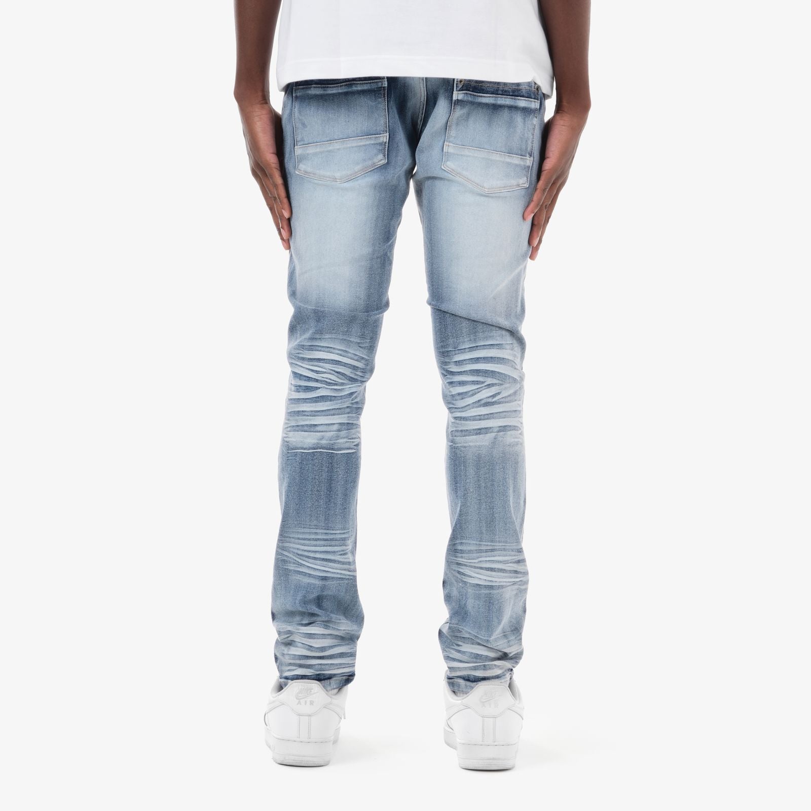 MENS COPPER RIVET RIP & REPAIR JEAN (MEDIUM BLUE)