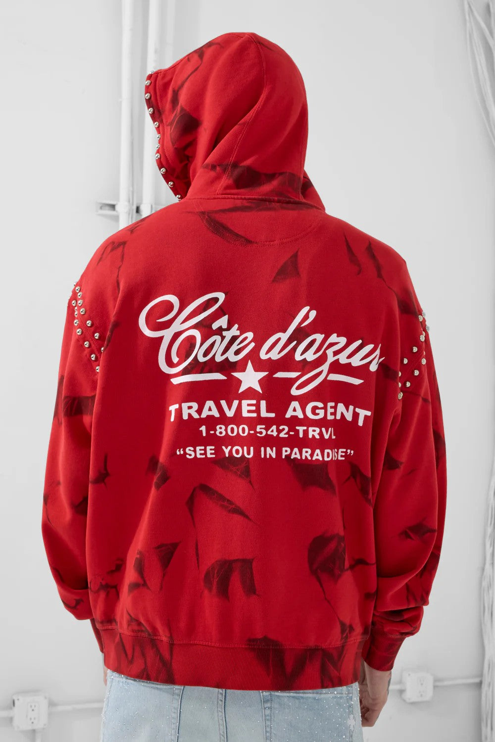 MENS JORDAN CRAIG ICON ZIP UP HOODIE (RED)