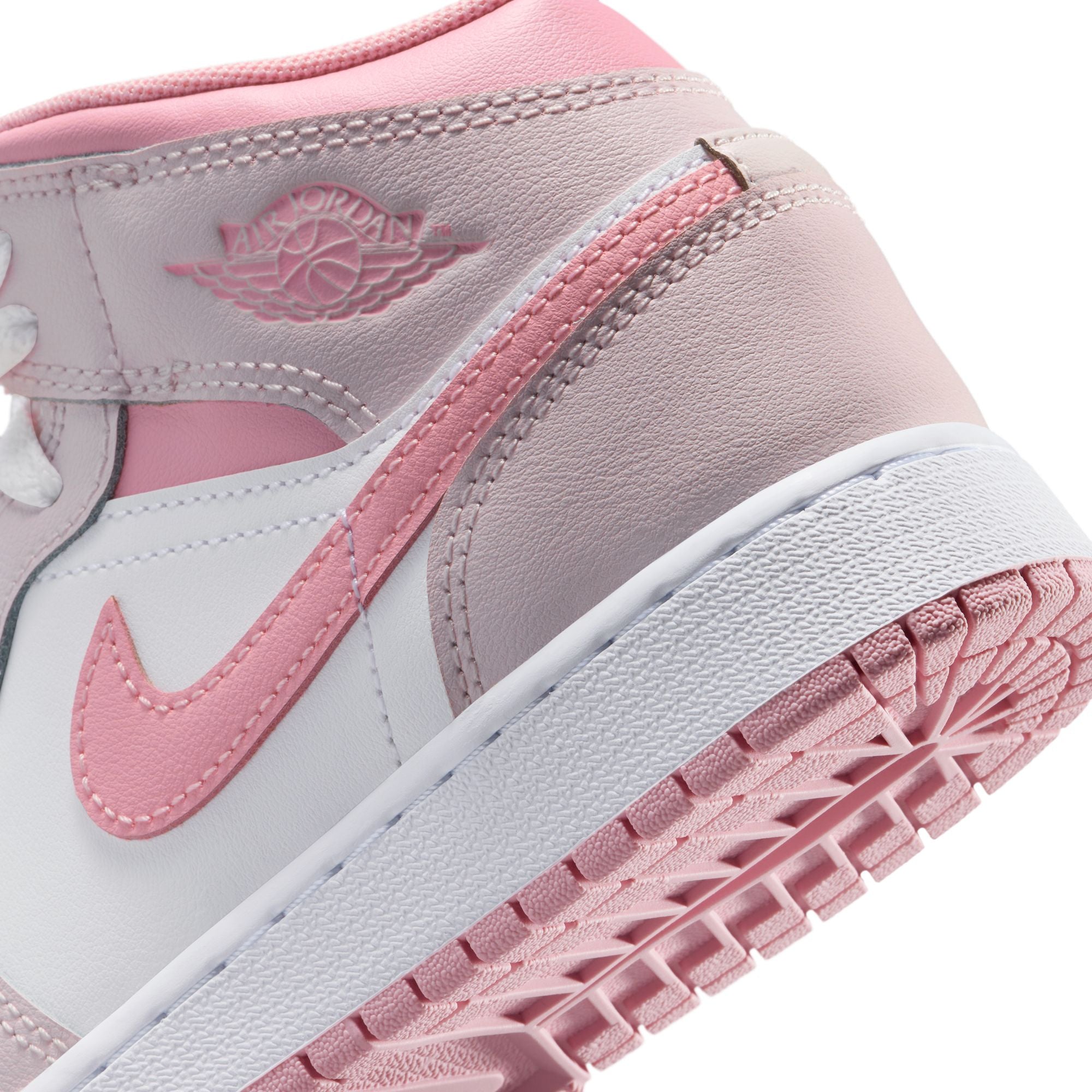 KIDS AIR JORDAN 1 MID GS (PEARL PINK/MED SOFT PINK/WHITE)