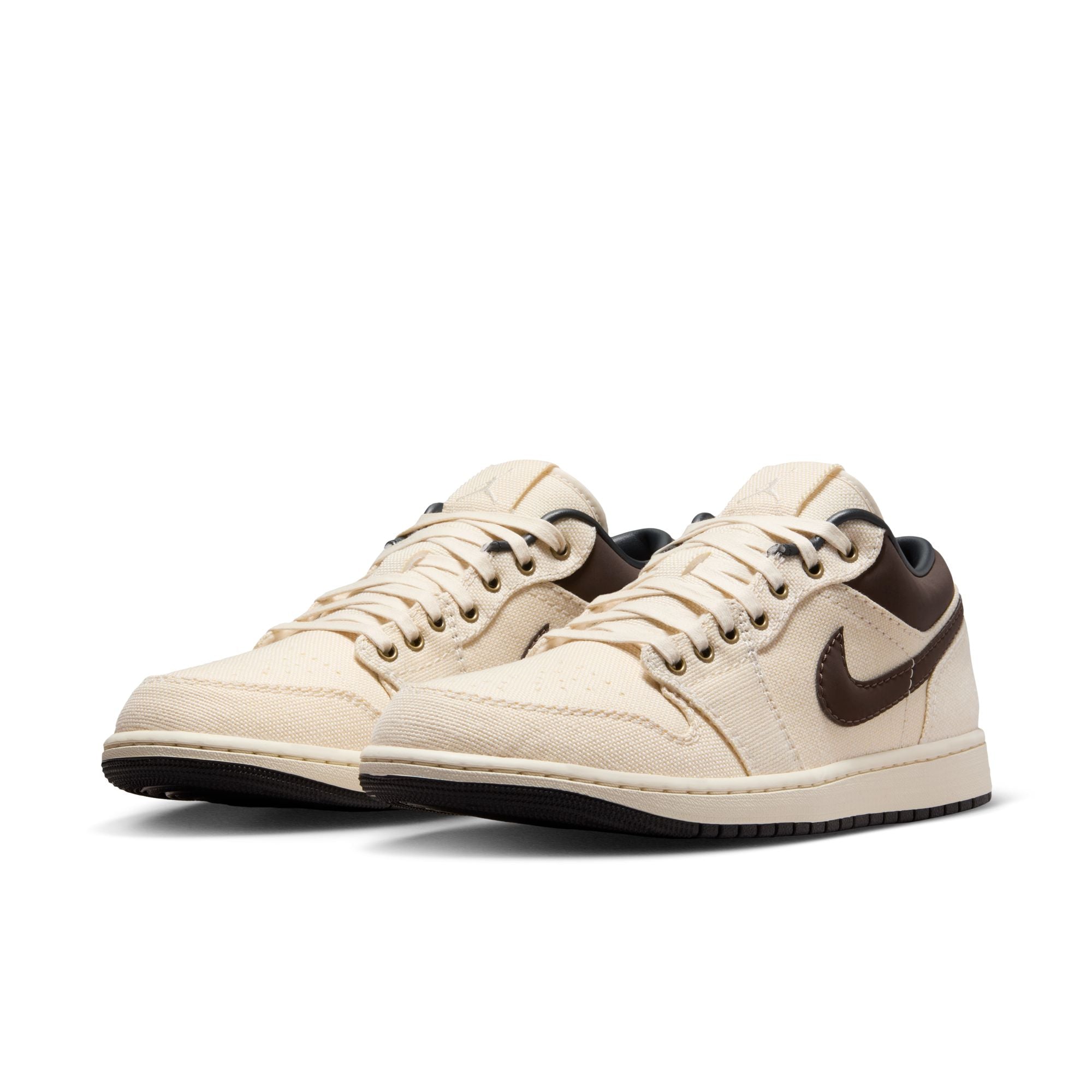 MENS AIR JORDAN 1 LOW PRM (PALE IVORY/BAROQUE BROWN/OFF NOIR)