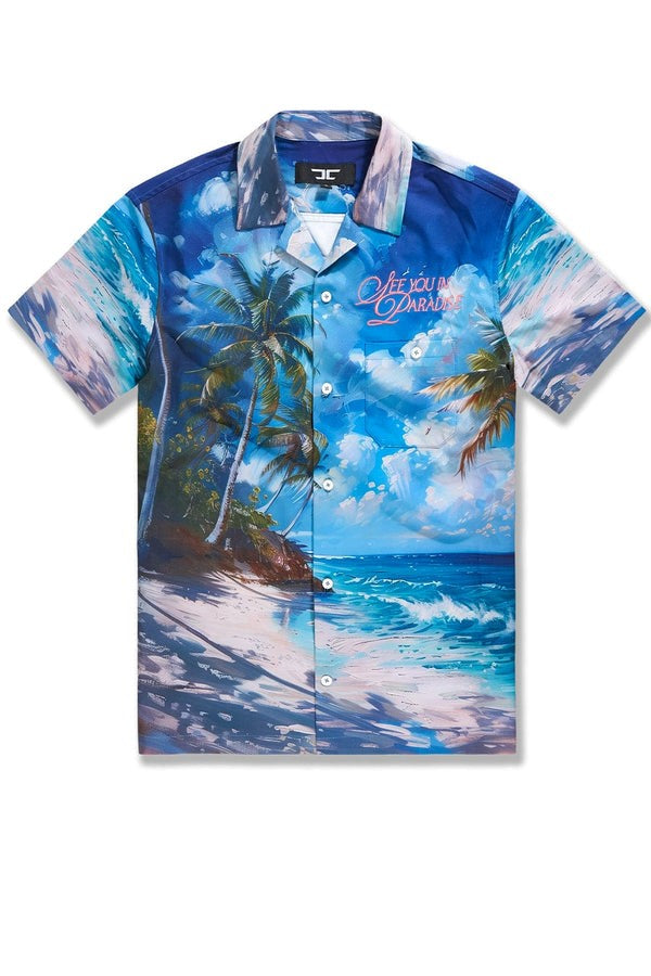 MENS JORDAN CRAIG WANDERLUST S/S PARTY SHIRT (CLEARWATER)