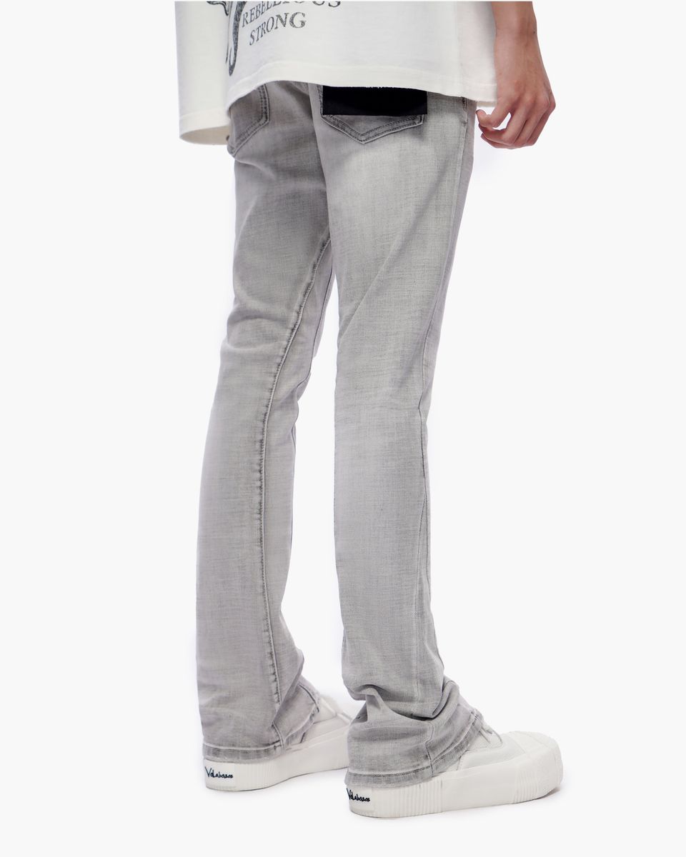 MENS VALABASAS "MR.STACKED" JEAN (SNOW GREY)