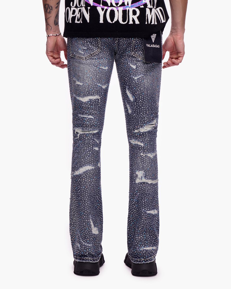 MENS VALABASAS PROVIDE STACKED JEAN (DARK BLUE WASH)