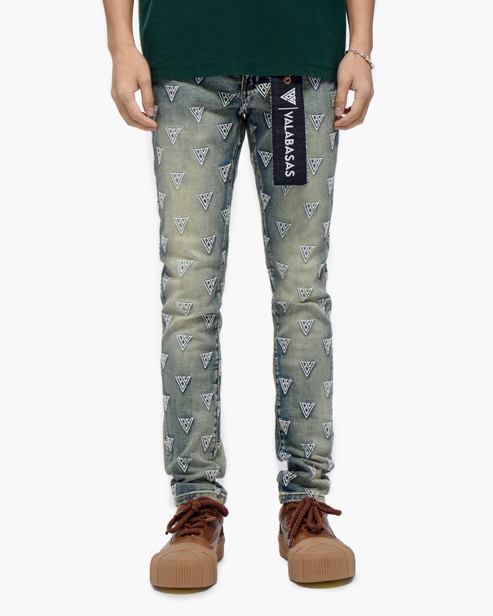 MENS VALABASAS CAELUNE SKINNY JEAN (VINTAGE BLUE)