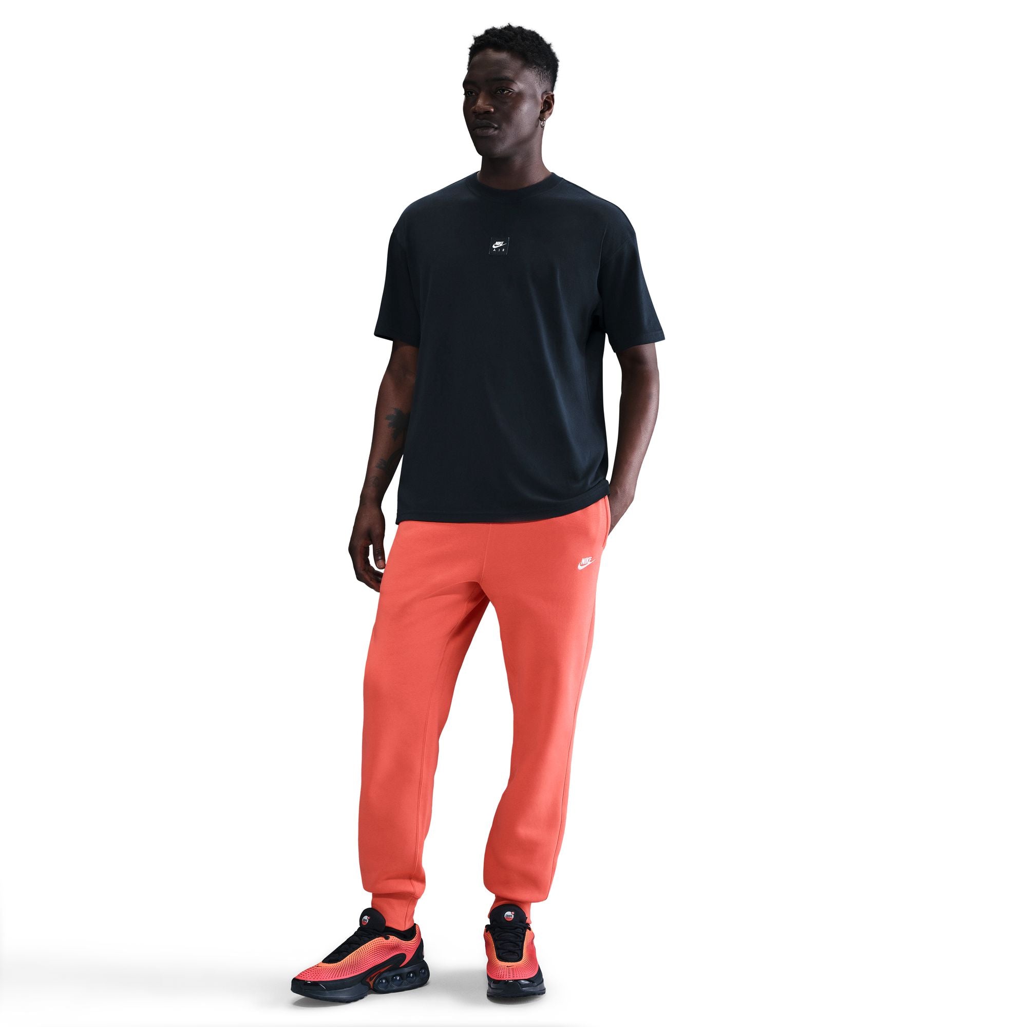 MENS NIKE CLUB JOGGER (MAGIC EMBER/WHITE)