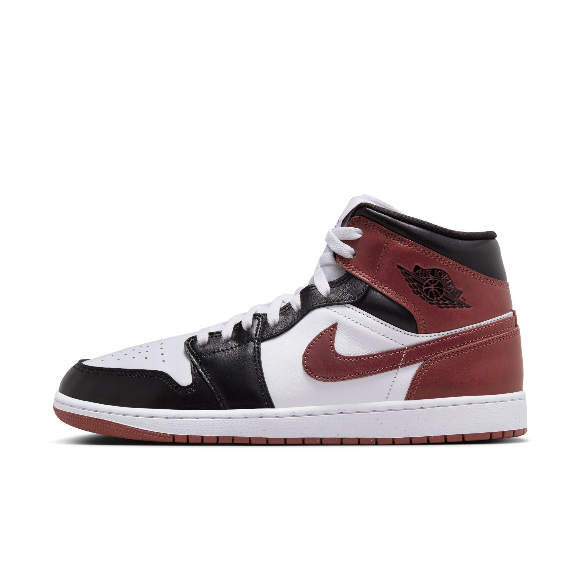 MENS AIR JORDAN 1 MID SE (WHITE/DARK PONY/BLACK)