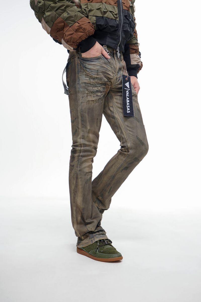 MENS VALABASAS "WIRED" STACKED DENIM (DIRTY YELLOW VINTAGE)
