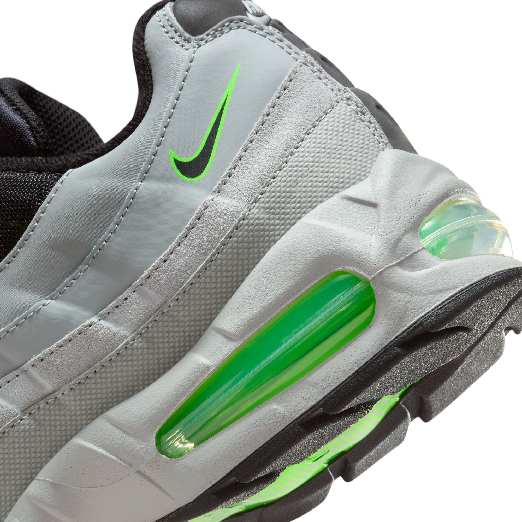 MENS NIKE AIR MAX 95 BIG BUBBLE (LT SMOKE GREY/BLACK/GREEN STRIKE/WHITE)