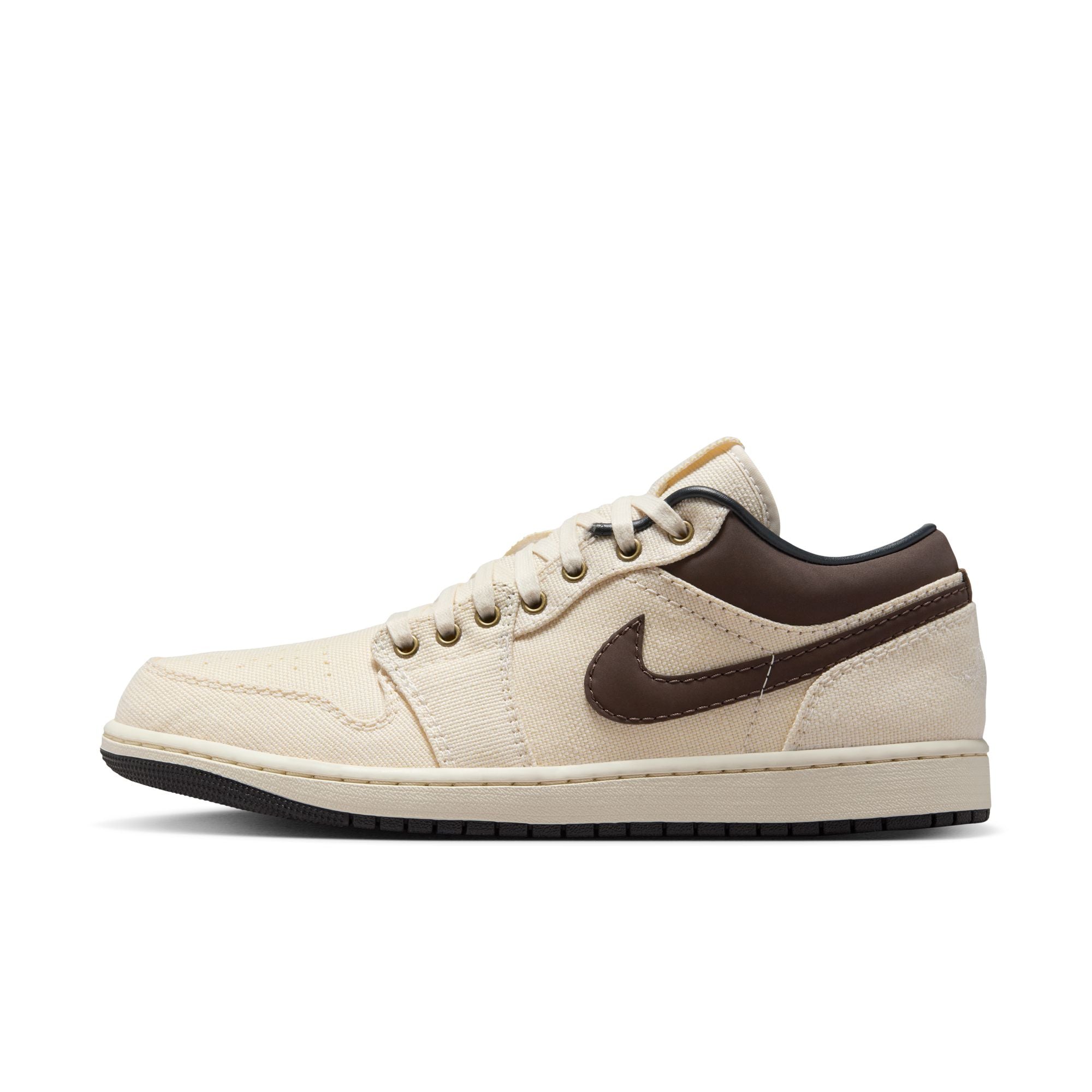 MENS AIR JORDAN 1 LOW PRM (PALE IVORY/BAROQUE BROWN/OFF NOIR)