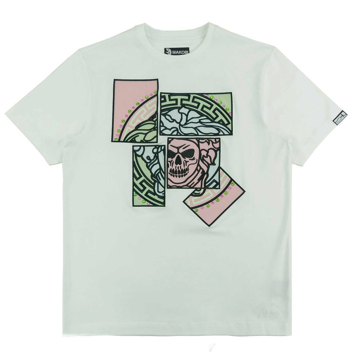 MENS MAKOBI BIANCO MEDUSA SHIRT (WHITE/PINK)