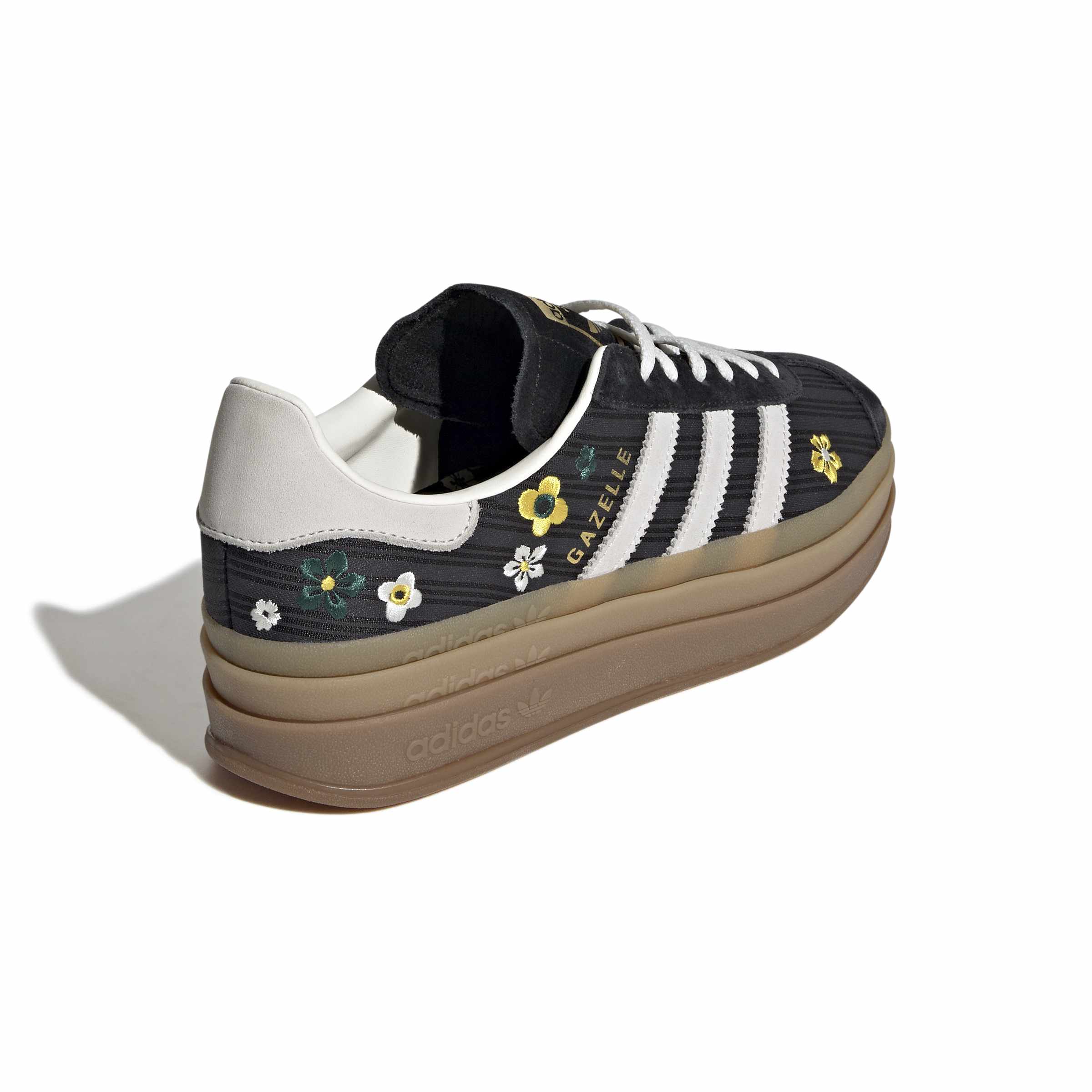 WOMENS ADIDAS GAZELLE BOLD (CORE BLACK / OFF WHITE / EQT YELLOW)