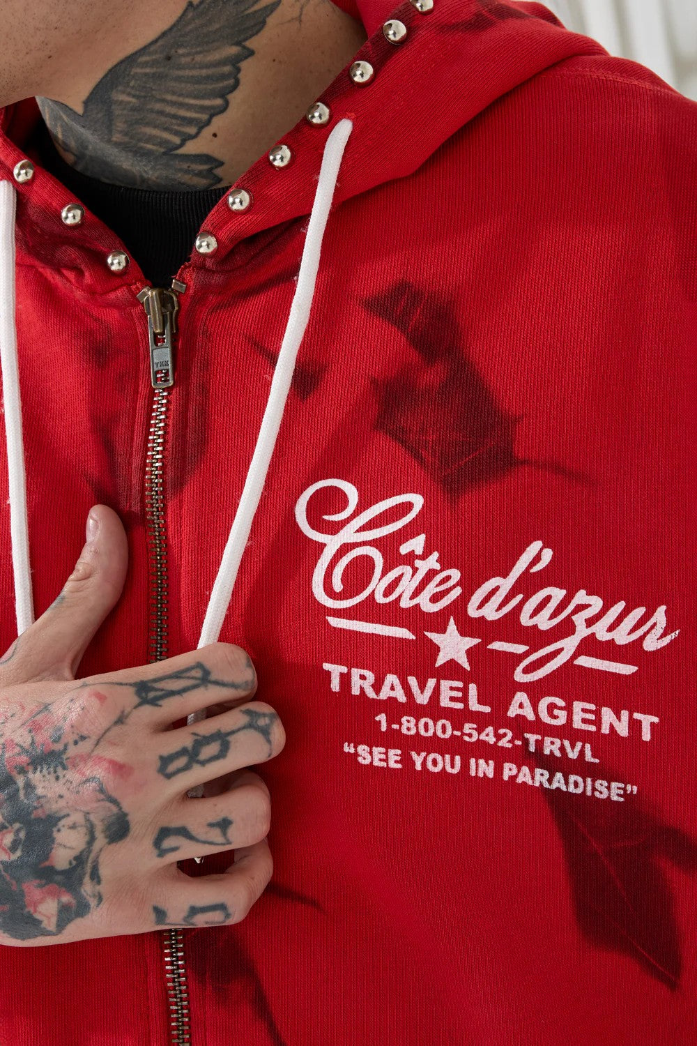 MENS JORDAN CRAIG ICON ZIP UP HOODIE (RED)