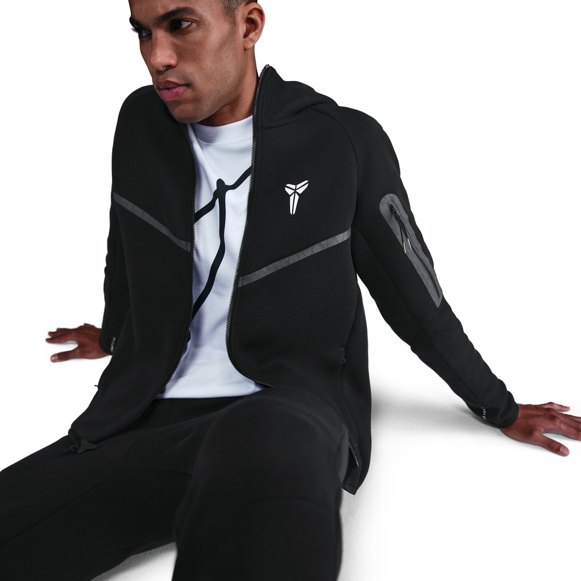 MENS KOBE BRYANT FZ WR TECH FLEECE SET (BLACK/WHITE)