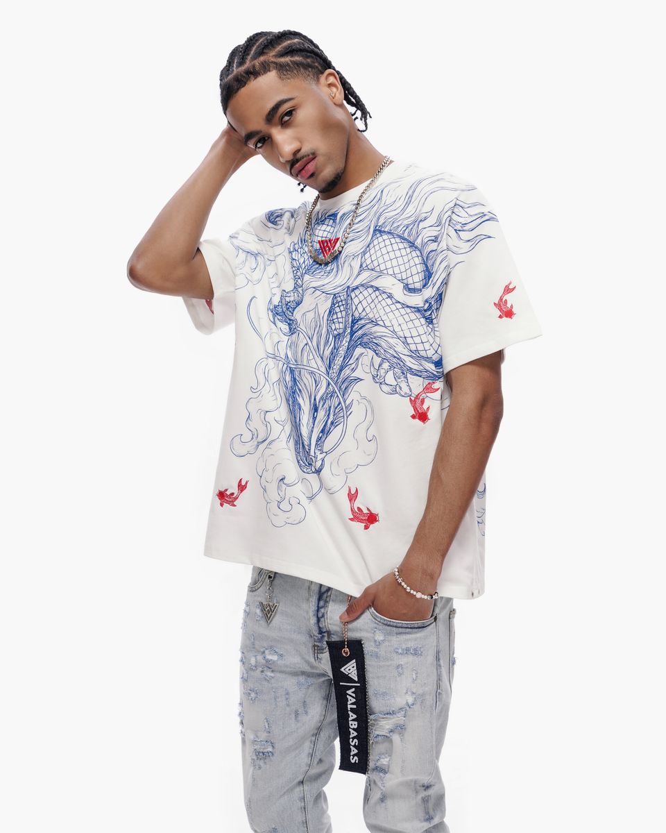 MENS VALABASAS "MYTHIC FLOW" SHIRT (WHITE)