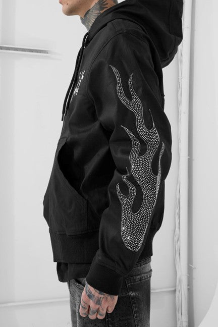 MENS JORDAN CRAIG ETERNAL FLAME HOODED WORK JACKET (BLACK)