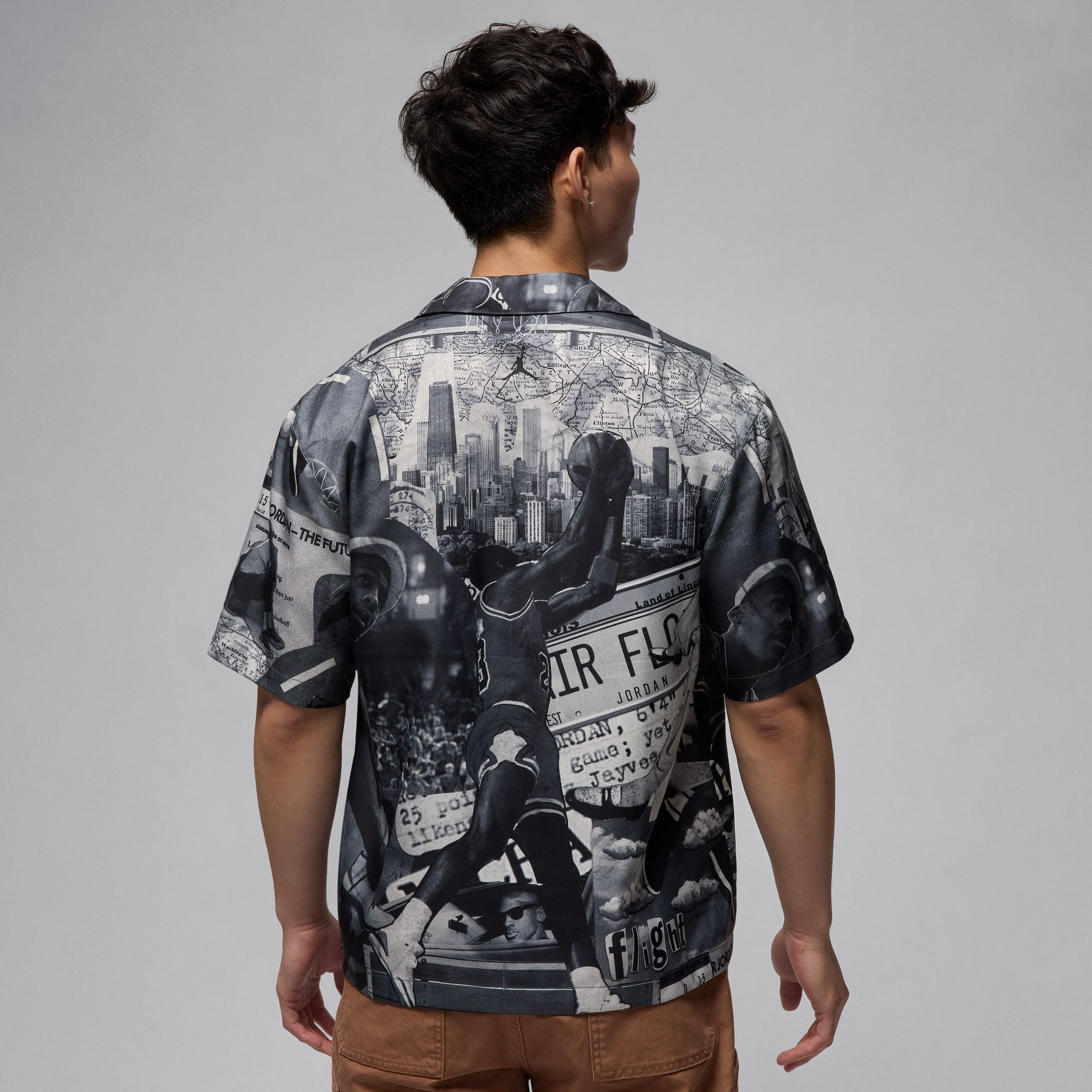 MENS JORDAN ESS AOP CAMO TOP (SAIL/BLACK)