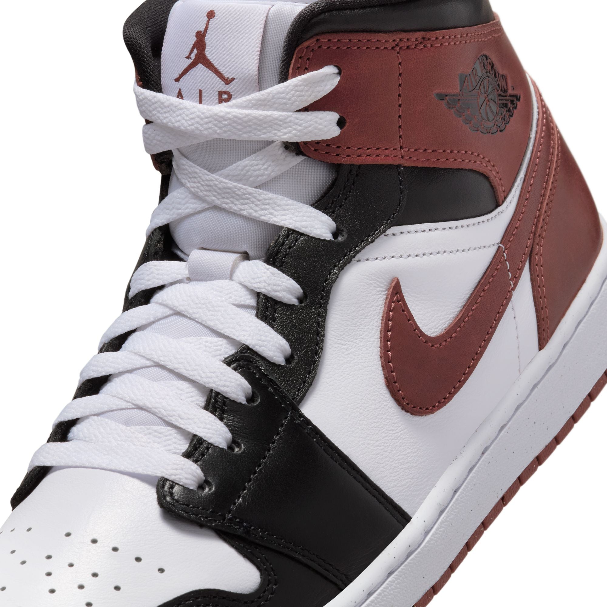 MENS AIR JORDAN 1 MID SE (WHITE/DARK PONY/BLACK)