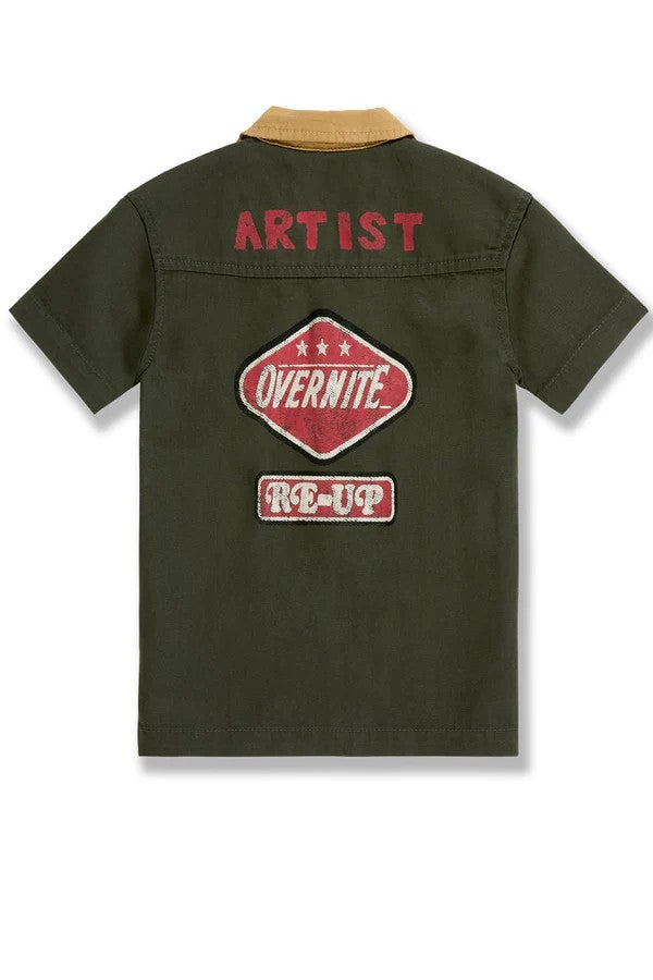 KIDS JORDAN CRAIG THE RE-UP MECHANIC SHIRT (DARK GREEN)