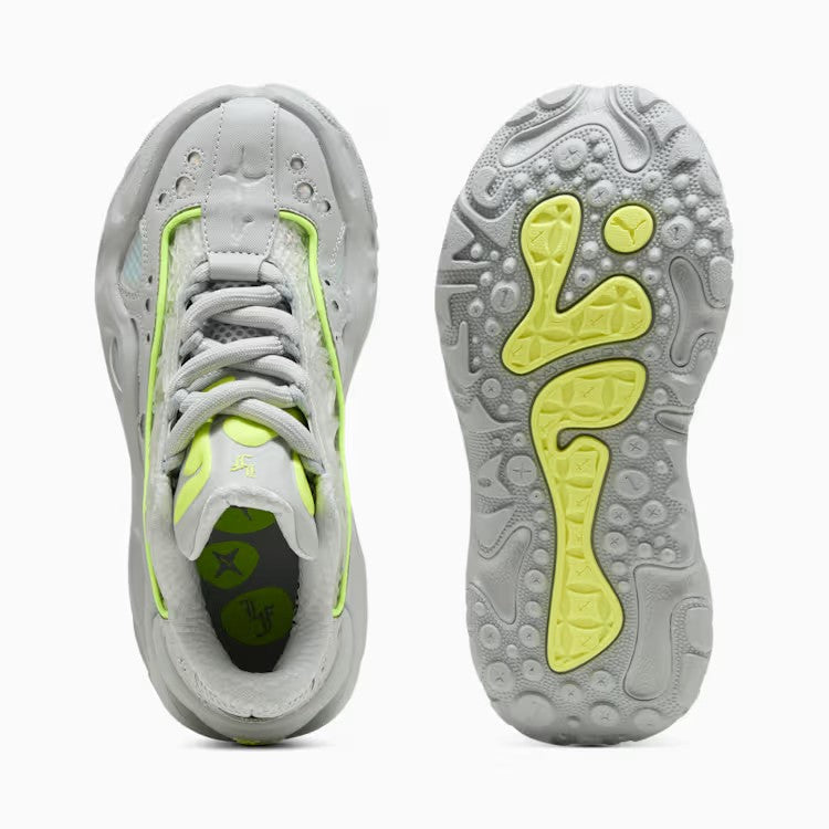 KIDS PUMA LA FRANCE RNNR JR (FLAT LIGHT GRAY-SUNSET GLOW-YELLOW ALERT)