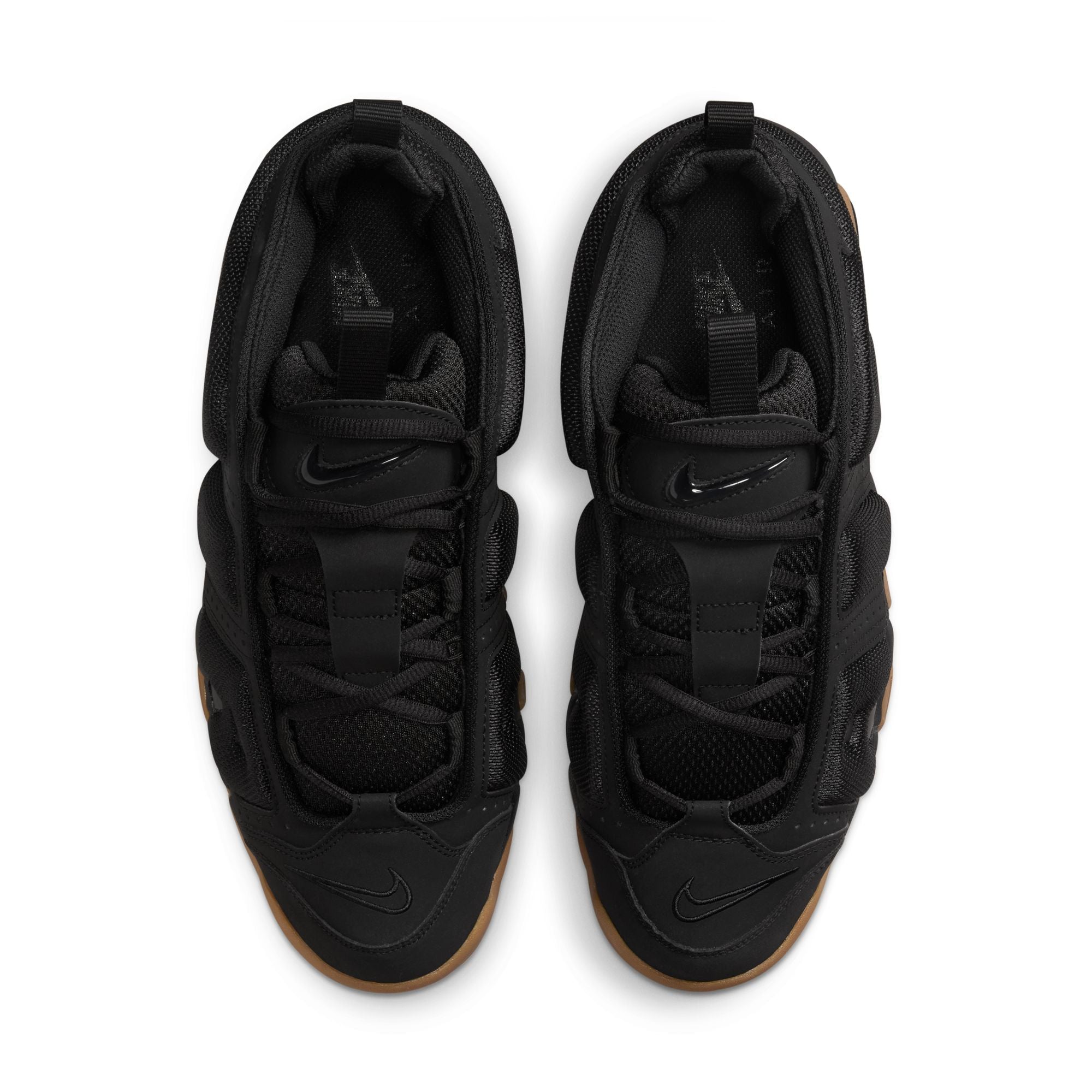 MENS NIKE AIR MORE UPTEMPO LOW (BLACK/GUM MED BROWN)