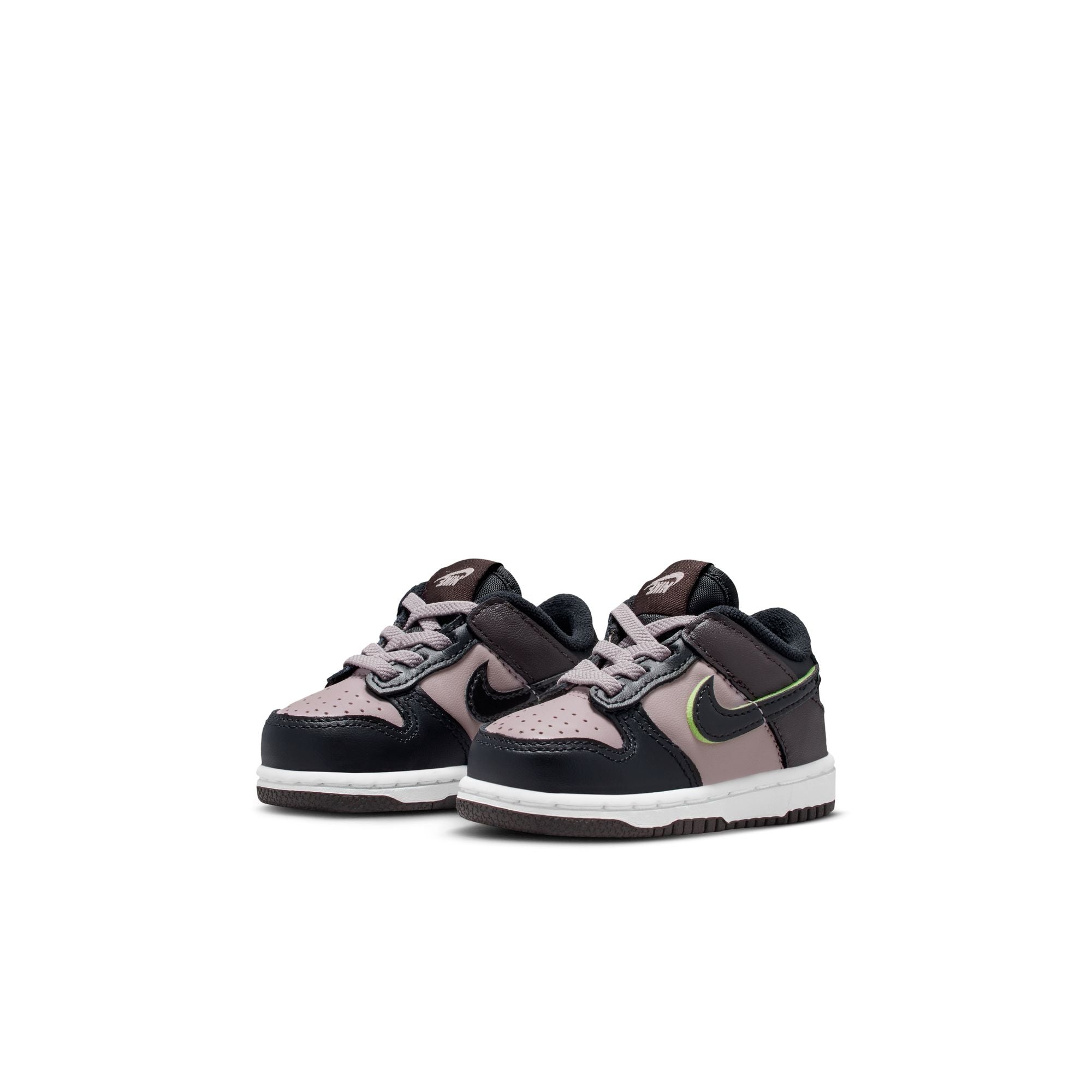 KIDS NIKE DUNK LOW SE TD (PARTICLE ROSE/BLACK/VELVET BROWN/WHITE)