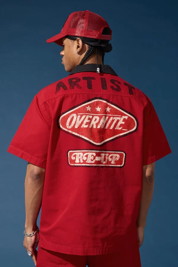 MENS JORDAN CRAIG THE RE-UP MECHANIC SHIRT (RED)