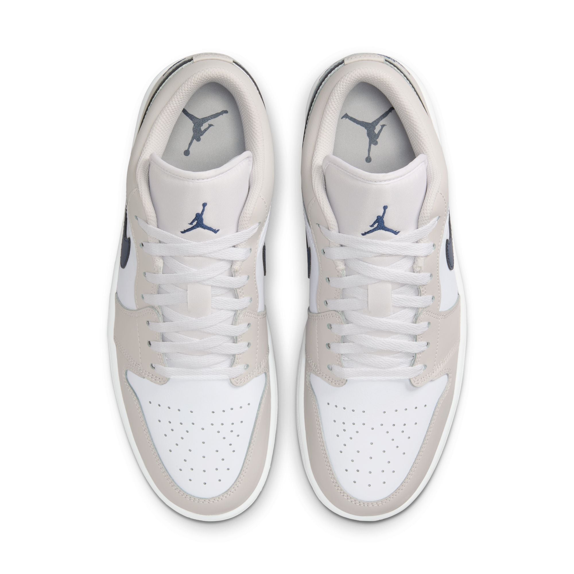 MENS AIR JORDAN 1 LOW (WHITE/MIDNIGHT NAVY/NEUTRAL GREY)